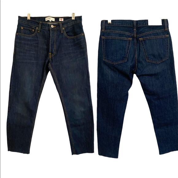 Re/Done Denim - Re/Done Relaxed Cropped Ankle frayed blue Jeans size 25